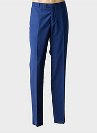 Pantalon slim taille à pinces taille normale bleu BRUNO SAINT HILAIRE homme