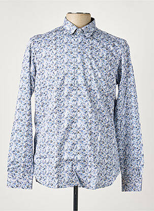 Chemisier imprimé fantaisie manches longues bleu DARIO BELTRAN femme