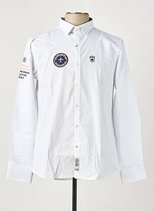 Chemise manches longues imprimé fantaisie blanc ARISTOW homme