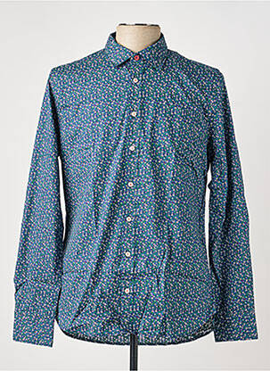 Chemise manches longues imprimé fantaisie bleu NEW ZEALAND AUCKLAND homme