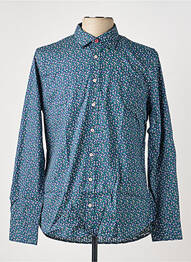 Chemise manches longues imprimé fantaisie bleu NEW ZEALAND AUCKLAND homme