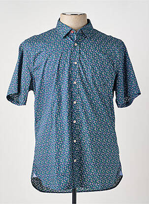 Chemise manches courtes imprimé fantaisie bleu NEW ZEALAND AUCKLAND homme