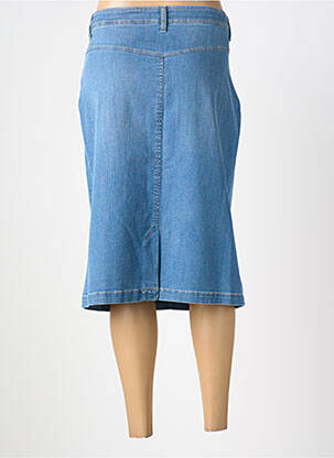 Jupe mi-longue coupe droite bleu DEVERNOIS femme