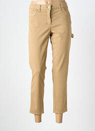 Pantalon 7/8 tissage popeline taille normale beige LUISA CERANO femme
