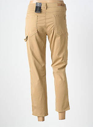 Pantalon 7/8 tissage popeline taille normale beige LUISA CERANO femme