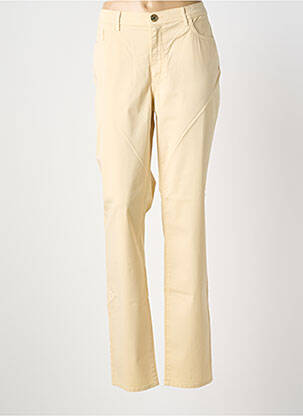 Pantalon slim tissage popeline taille normale jaune TRUSSARDI JEANS femme