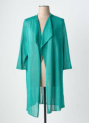 Gilet manches longues col v bleu DEVERNOIS femme