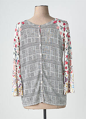 Gilet manches longues fermeture boutonnée sur le devant blanc JEI'S BY LETIZIA DENARO femme