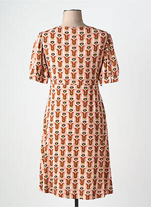 Robe courte coupe évasée manches courtes rose MALIPARMI femme