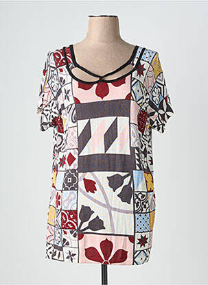 Top imprimé fantaisie manches courtes rose JEI'S BY LETIZIA DENARO femme