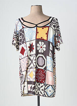 Top imprimé fantaisie manches courtes rose JEI'S BY LETIZIA DENARO femme