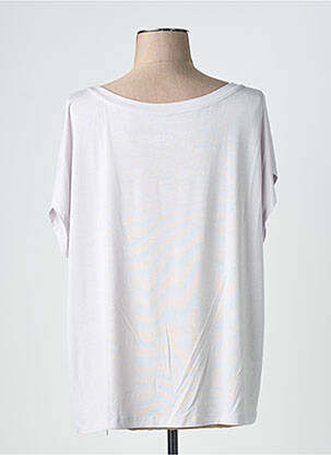 Top coupe fluide manches courtes gris MAJESTIC FILATURES femme