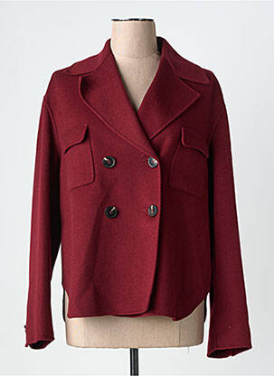Manteau court coupe droite sans capuche rouge MAX MARA femme