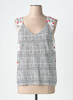 Top imprimé fantaisie sans manche noir JEI'S BY LETIZIA DENARO femme