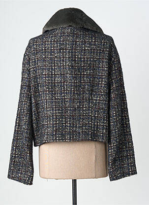 Manteau court coupe droite sans capuche noir LUISA CERANO femme