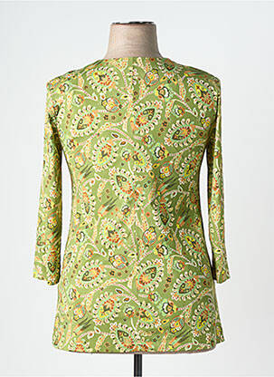 Top imprimé fantaisie manches longues vert MALIPARMI femme