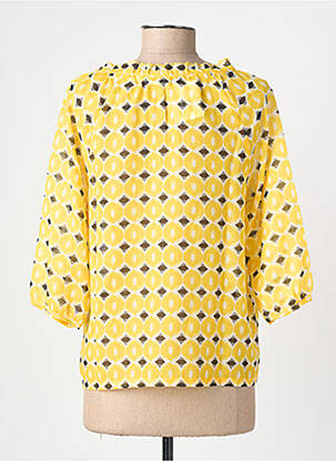 Blouse imprimé fantaisie manches 3/4 jaune MINSK femme