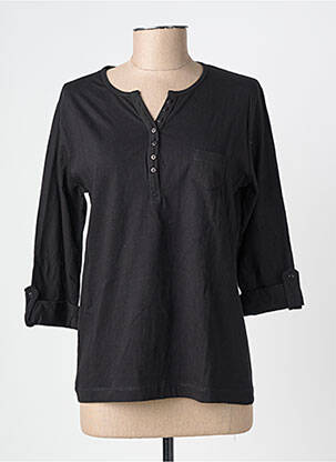 T-shirt manches 3/4 manches 3/4 noir MIKAWEAR femme