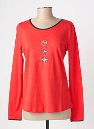 T-shirt manches longues manches longues rouge THALASSA femme