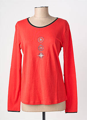 T-shirt manches longues manches longues rouge THALASSA femme