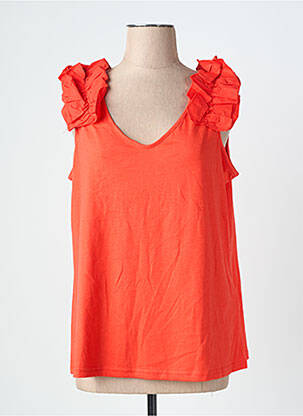 Débardeur coupe cintrée sans manche rouge JUNAROSE femme