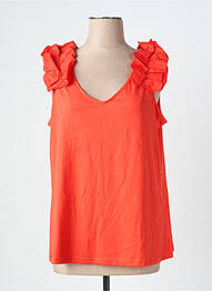 Débardeur coupe cintrée sans manche rouge JUNAROSE femme
