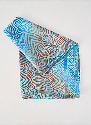 Foulard effet matière satinée bleu LAUREN VIDAL femme
