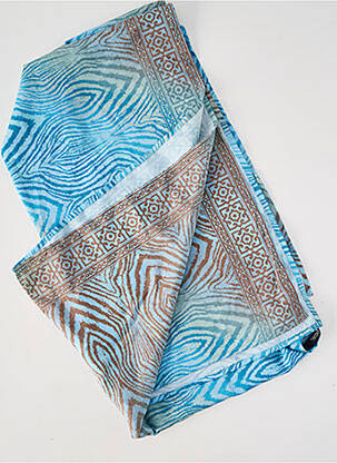 Foulard effet matière satinée bleu LAUREN VIDAL femme