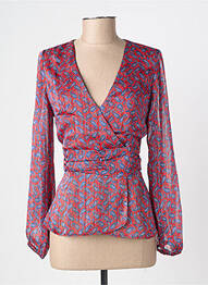 Blouse imprimé fantaisie manches longues rouge L'ATELIER DE LOUISE femme