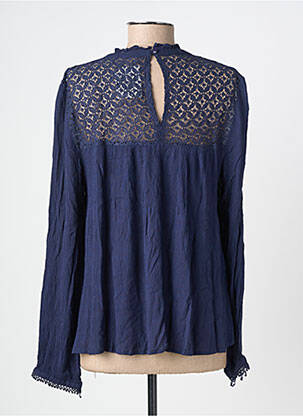 Blouse col rond manches longues bleu COMING UP femme