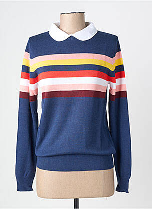 Pull coupe cintrée manches longues bleu L'OISEAU DES MERS femme