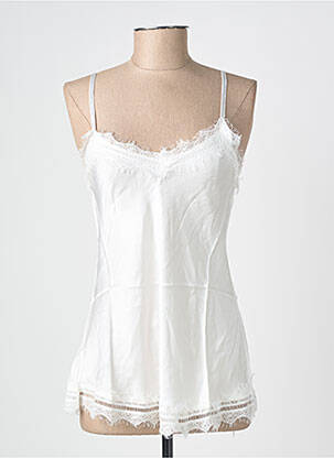Top manches bretelles ajustables fines bretelles blanc L'ATELIER DE LOUISE femme
