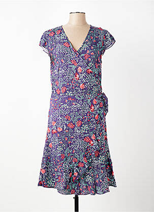 Robe mi-longue imprimé fantaisie manches courtes violet ESPRIT DE LA MER femme