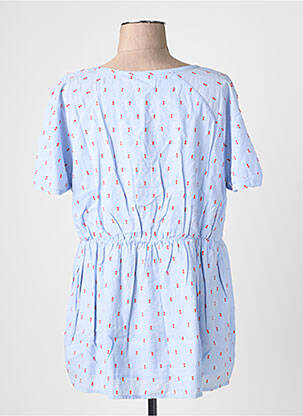 Top imprimé fantaisie manches courtes bleu JUNAROSE femme