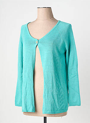 Gilet manches longues col rond bleu B.SOLFIN femme