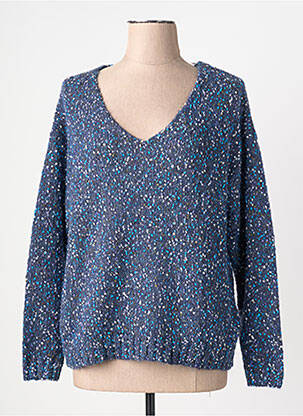 Pull tissage chiné manches longues bleu WHITE STUFF femme