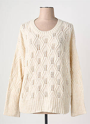 Pull resserrée sur le bas manches longues beige KANOPE femme