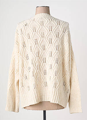 Pull resserrée sur le bas manches longues beige KANOPE femme