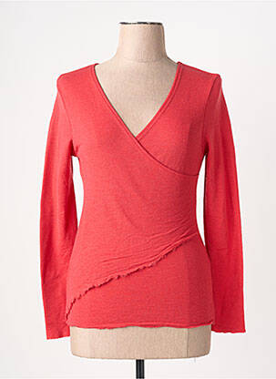 Pull coupe cintrée manches longues rouge BY BASICS femme