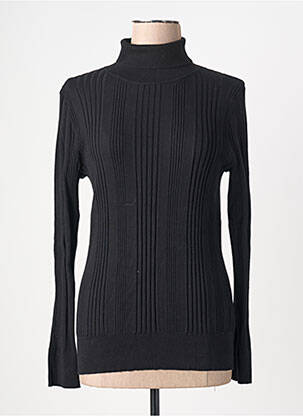Pull col roulé coupe ajustée manches longues noir KING LOUIE femme