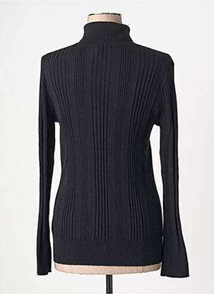 Pull col roulé coupe ajustée manches longues noir KING LOUIE femme
