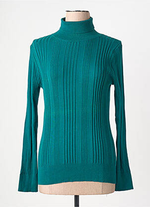 Pull col roulé coupe ajustée manches longues vert KING LOUIE femme