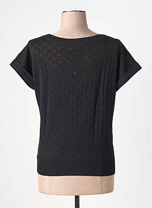 Pull maille souple et aérée manches courtes noir KING LOUIE femme
