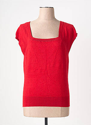 Pull stretch manches courtes rouge KING LOUIE femme