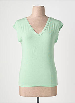 T-shirt col v manches courtes vert KING LOUIE femme