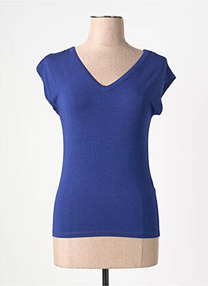 T-shirt col v manches courtes bleu KING LOUIE femme