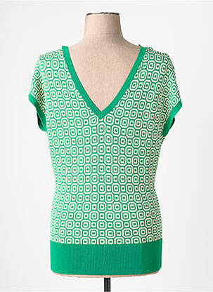 Pull col v manches courtes vert KING LOUIE femme