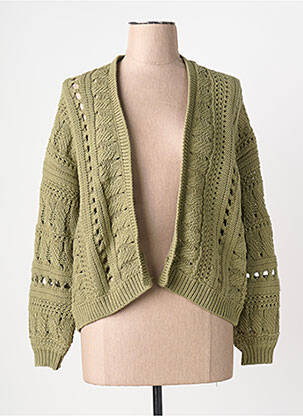 Gilet manches longues resserrée sur le bas vert WHITE STUFF femme
