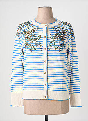 Gilet manches longues resserrée sur le bas bleu WHITE STUFF femme