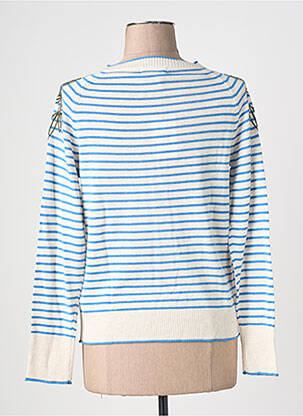 Gilet manches longues resserrée sur le bas bleu WHITE STUFF femme